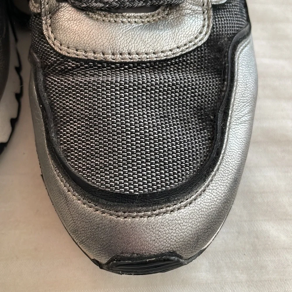 Voile Blanche leather nylon textile‎ sneakers black silver Size 37 US 7 - Picture 11 of 16